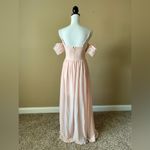 SOLEBLU | Baby Pink Embroidered Cold Shoulder Maxi Dress Sz S Photo 12