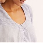 Free People  Waiting on Summer Smocked Crop Top Lilac Lavender Purple- Size Small Photo 1