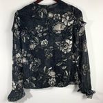 Markus Lupfer Sheer Velour Floral Blouse Photo 4