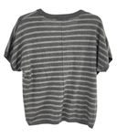 Loft Ann Taylor Women's Gray Striped Short Sleeve Wool Blend Sweater Sz S Photo 2