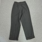 Geoffrey Beene Geoffrey‎ Beene Windowpane High Waist Cuff Hem Straight Leg Trouser Pants Grey 8 Photo 7