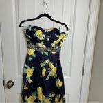 May Queen floral strapless embellished belt maxi gown‎ size 4 wedding guest Yellow Photo 1