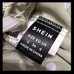 SheIn Olive Green high waste Polk dot wide leg pants - Size Small with Bag. Gently warn once and excellent condition. Measurements approximately 12” waste not fully stretched out from elastic waste band x 12” rise x 43” long. None smoking home. Priced to sell at as is condition. Don’t like my price, make reasonable offer. Photo 3