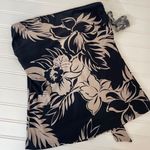 NWT Beach House Tankini Black & Tan Floral Tie Back Strapless Size S Photo 0