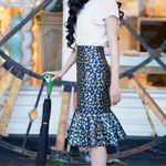 J.Crew  Lemon Print Trumpet Skirt Size 0 Photo 8