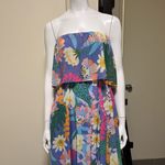 Floral pastel colors Spring maxi dress with strapless ruffle design Photo 1