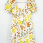 Sabo Skirt Womens Cotton Desert Leaf Printed Puff Sleeve Enga Mini Dress Size XL Photo 12