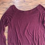 House of Harlow  1960 • lightweight tee maroon raw edge flowy long sleeve rayon Photo 8