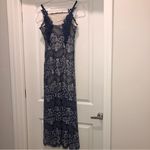 Foxiedox Anthropologie daleyza Lace Square Neck Midi dress Navy Blue Size small Photo 2