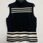 Talbots Collection Sweater Vest Women XL Black Eyelashes Ivory Angora Wool Blend Photo 0