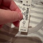 Madewell  Micro-Rib Short Sleeve‎ Striped Sweater Tee in Monument Sz M NEW Photo 9