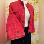 High Sierra Collarless Denim jacket in faded red size M Photo 2