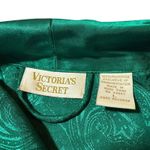 Victoria's Secret Vintage 80s  Robe L Gold Label Satin Long Emerald Jacquard Korea Photo 9