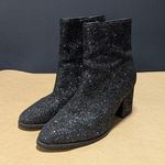 Corkys Razzle Dazzle Black Glitter Ankle Booties Heeled Boots Womens 8 Hey Girl Photo 0