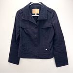 Ted Baker  Womens Navy Blue Collared Button Up Pockets Jacket Ted Size 1 US SMALL Photo 1