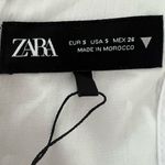 ZARA New  White Cotton Bow Gabardine Midi Dress Size Small NWT Photo 7