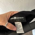 Sag Harbor  Petite Size 12 100% Silk Black Pull On Side Zip Straight Leg Trousers Photo 6