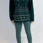 Brooks Vintage Bobbie  Fleece Snowflake Holiday Crew Jumper - Forest Green - M Photo 1