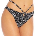 JONATHAN SIMKHAI Alani Bikini Swim Bottoms Size Small NWT Abstract Fern B&W Black Photo 0