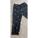 Women’s Vintage y2k 100% Silk Cherry Trouser Pants 10P Black Photo 5