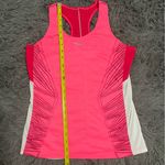 Saucony  Women's Vibrant Pink and White Tank Top Photo 4
