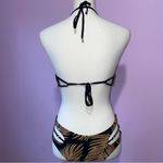Beach Bunny Reversible Bikini Set Women L Swimwear Cut Out Halter Tropical Leaf Photo 3