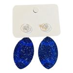 Football Earrings Blue Glitter Dangle Drop Earrings Game Day Jewelry New Photo 2