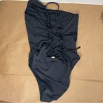 Sunsets One Shoulder Black Swimsuit with Mesh in Size Medium Photo 3