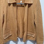 St. John  Collection size 2 the Ultima Zip Jacket Cardigan Tan White Collared Photo 8