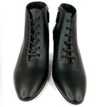 Salvatore Ferragamo Antila Lace Up Black Leather Side Zip Ankle Boots Size 9.5 Photo 9