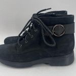 Munro Buckley Boots Size 7.5 Black Nubuck Leather Lace Up Zipper Buckle NWOT Photo 3