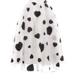 J.Crew NWT Organza A-line in White Black Heart Print Sheer Flare Skirt 2 Photo 0