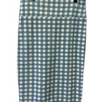LuLaRoe  Blue White Gingham Plaid Cassie Stretch Midi Pencil Skirt Womens Medium Photo 7