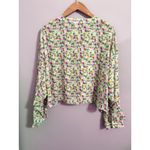 ee:some  Abstract Floral Ruffle Long Sleeve Button Front Blouse Women Photo 3