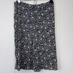 DKNY Classic Blue Cream Floral Mini Short Slip Skirt Size 4 Photo 2
