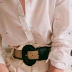 Sézane NWT Sezane  PIERRO SHIRT DEMAIN Demain print multicolor organic cotton SZ2 Photo 1