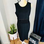 Carmen Marc Valvo Ponte Scoop Neck Dress, Black Size: 10, Fringe Dress NWT Photo 11