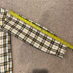 L LOVE Women's Boho Retro Oversize Fringe Flannel Shirt Yellow Photo 5