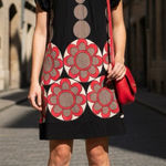 ZARA floral polka dots vintage style tunic dress Black and Red Floral LARGE NEW Photo 0