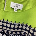 Crown & Ivy  print dress. Size 4. Neon green and navy Photo 7
