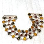 Sterling Silver Baltic Amber, lace bracelet, 28.5g Photo 5