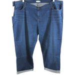 James Jeans Womens Slim Boyfriend Jeans Cuffed Dark Wash Stretch Plus Size 32 Photo 0
