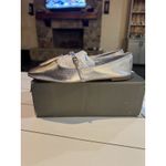 Arezzo Eleanor Women's Ballet Flats Mary Janes Buckle Size 7.5 Silver Photo 4