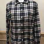 Romwe NWT  Women’s Black & White Plaid Long Sleeve Blouse ~ Size Medium Photo 0