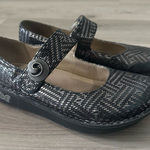 Alegria  BY PG LITE BLACK & SILVER METALLIC MARY JANES Sz 38 EU PAL-532 8/8.5 US Photo 0