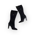 Michael Kors ♔ Embossed Buckled Heeled Tall Boots ♔ Black Suede 6M ♔ Chic Sleek Photo 6