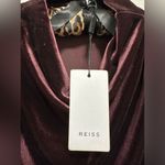 Reiss NWT  Wo Lola Draped Velvet Top - Berry Burgundy Large Photo 2