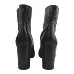 Vince  Women's Black Leather Block Heel Round Toe Slip On Classic Ankle Boots 8 Photo 2