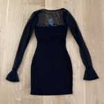 Windsor  Mini Dress Glitter Mesh Long Sleeves Sparks Fly Size XS Black Photo 4
