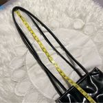 Moda Attiva Black Faux Patent Leather Style Purse Drawstring Closure Photo 7